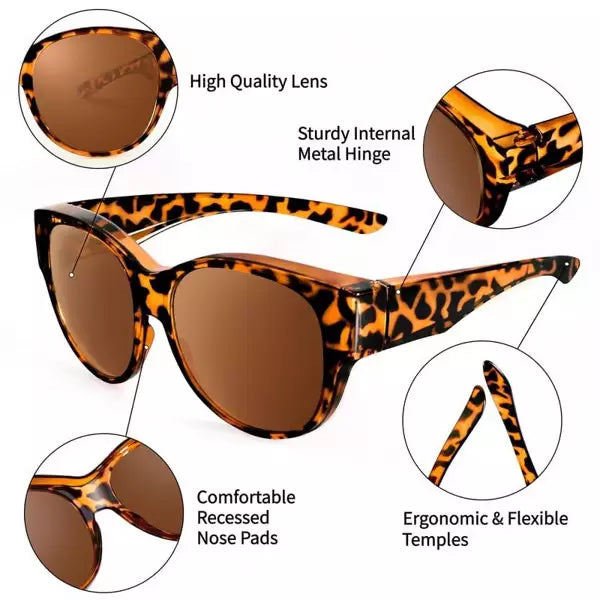 😎 Fit Over Sunglasses with UV400 Polarized Protection